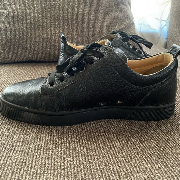 Christian Louboutin Black Leather Sneakers